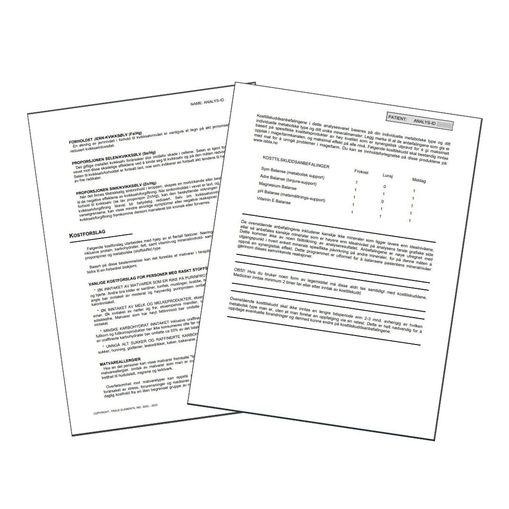 Hårmineralanalyse med rapport
