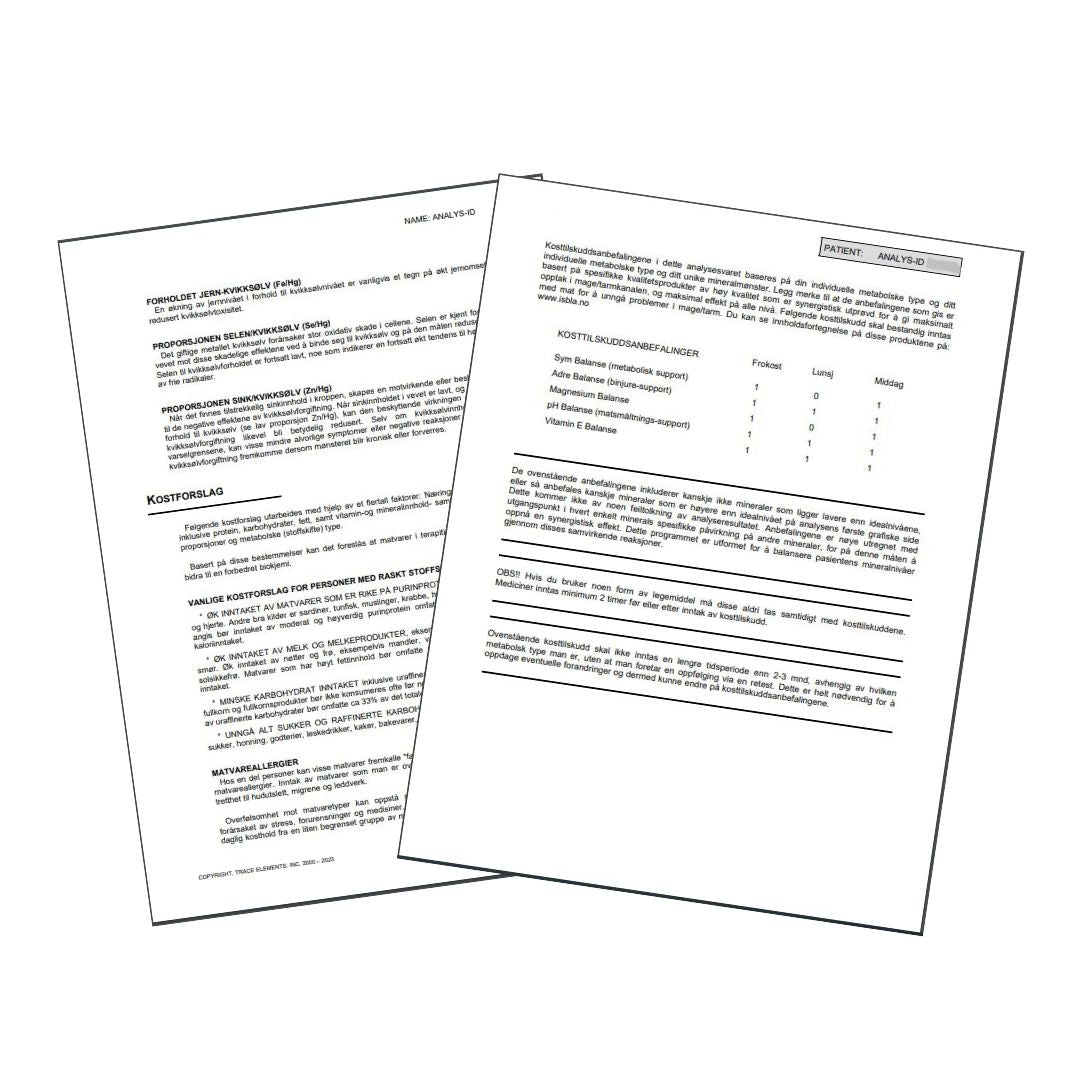 Hårmineralanalyse med rapport