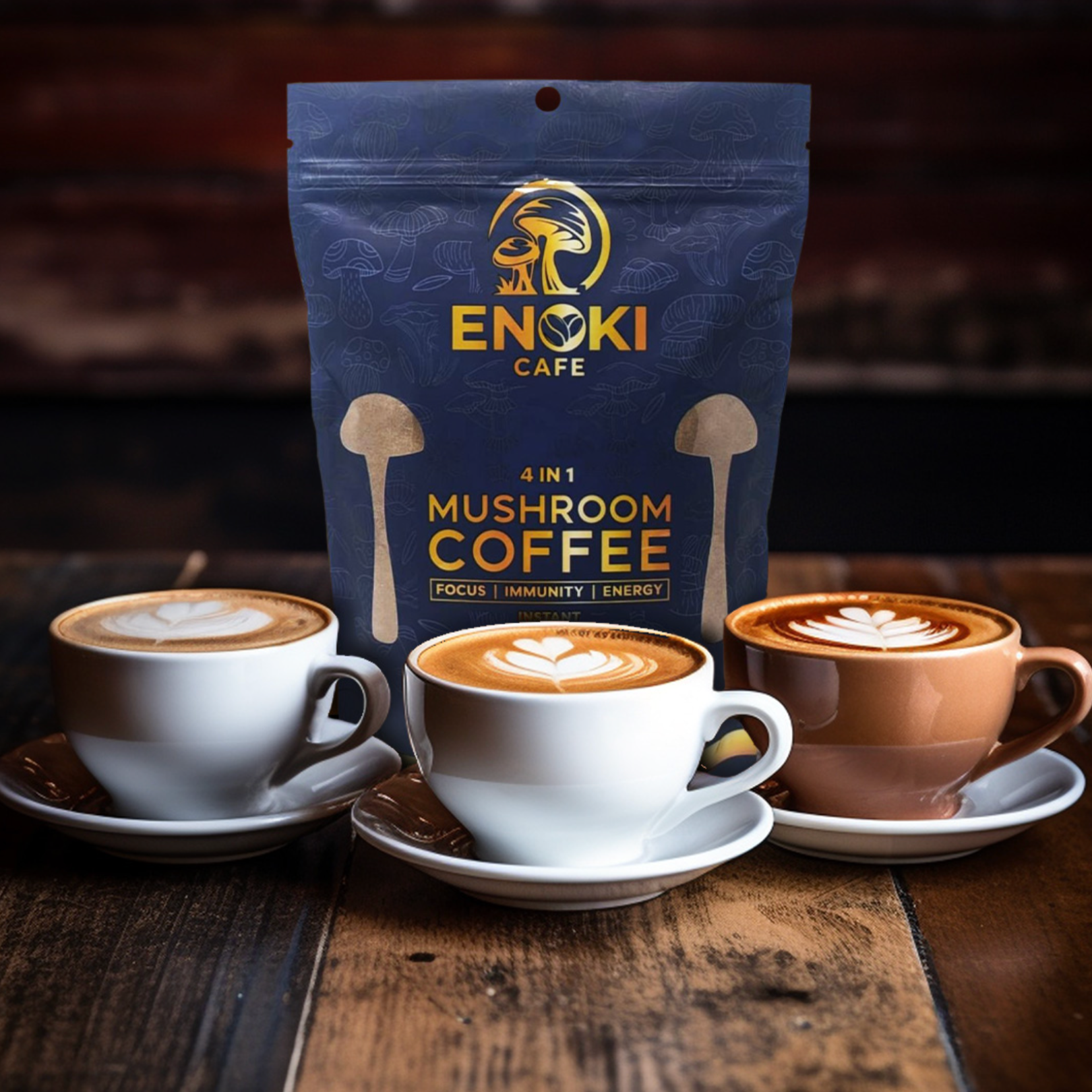 Enoki Cafe Soppkaffe - blå - Lite koffein