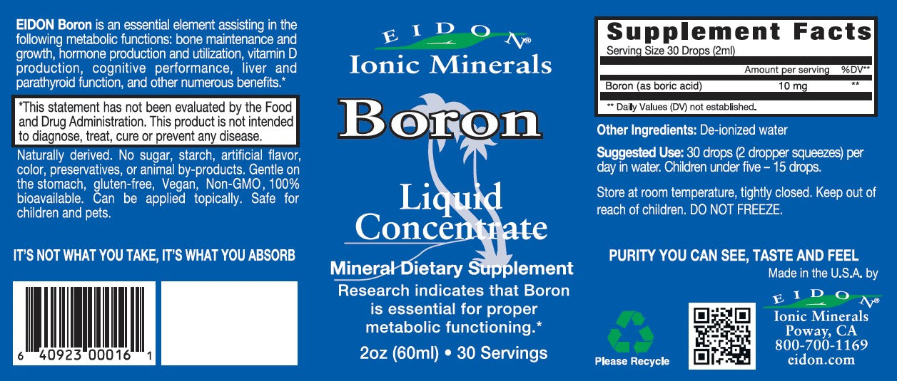Eidon Bor flytende mineraltilskudd 60 ml