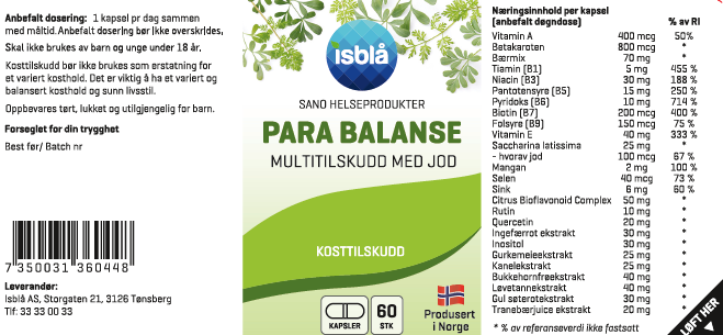 Para Balanse - 60 veg.kapsler