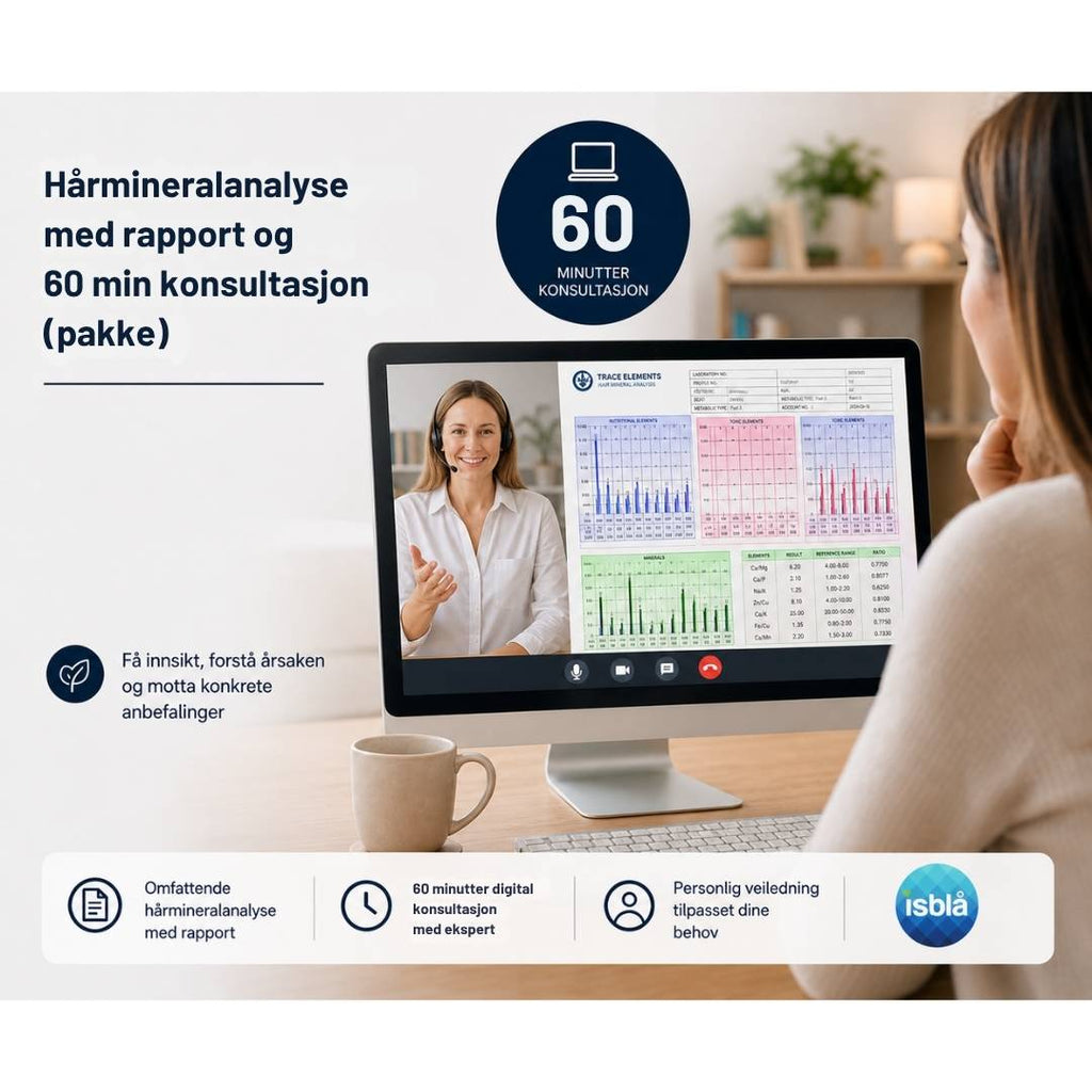 Hårmineralanalyse med rapport og 60 min konsultasjon