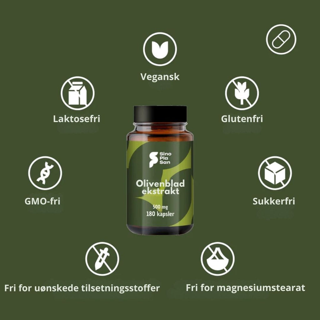 Olivenbladekstrakt Mono 500 mg - 180 kapsler