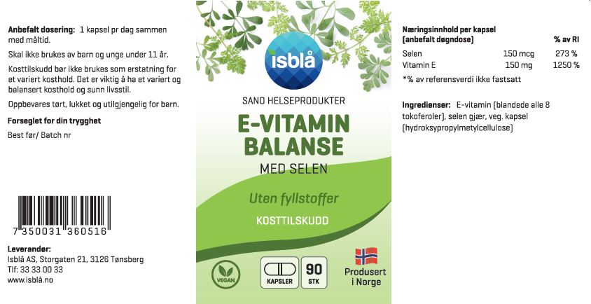 Vitamin E Balanse - 90 veg kaps