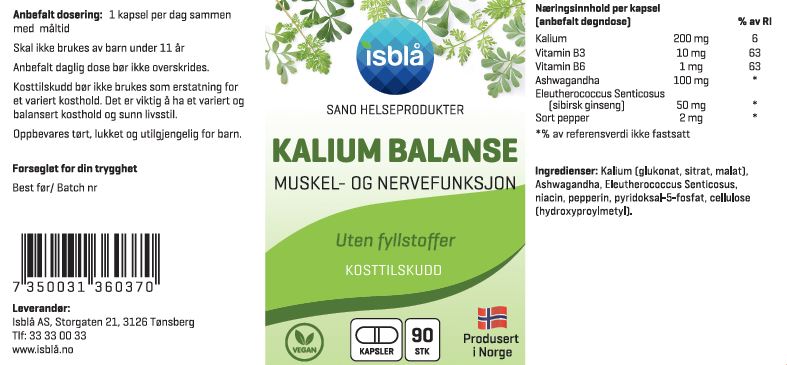 Kalium  Balanse - 90 Veg kaps.