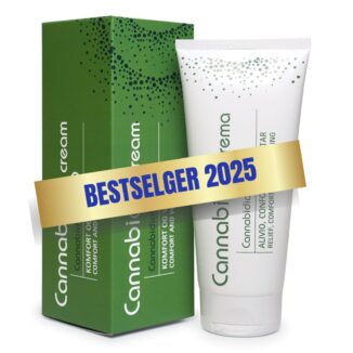 Tube og eske med Muske­l­krem på hvit bakgrunn