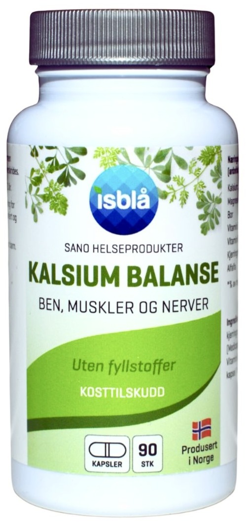 Kalsium Balanse 90 vegkapsler — kalsiumtilskudd for ben, muskler og nerver