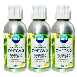 Isblå flytende vegansk Omega-3, 3-pk sitronsmak-KJØP 3 BETAL FOR 2